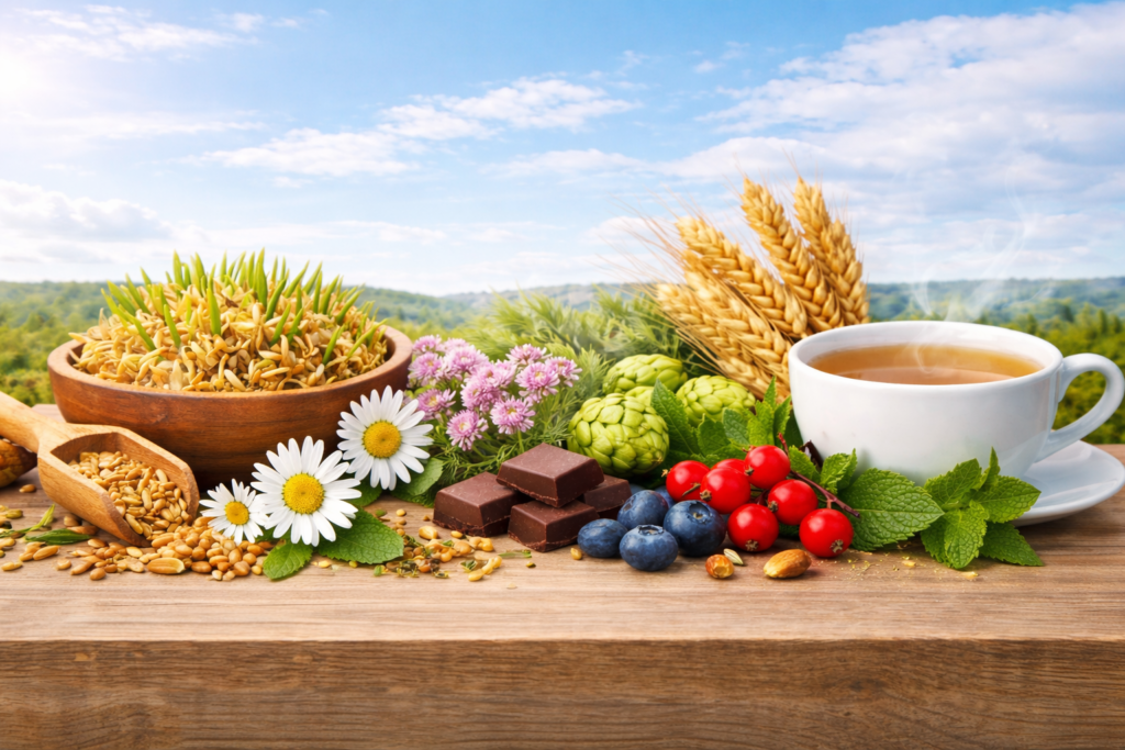 Продукти для покращення настрою: пророщені зерна, трави, ягоди та чай